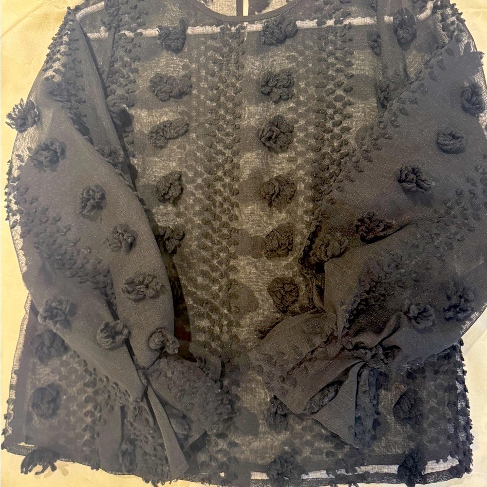 Elegant Black Textured Women's Top
